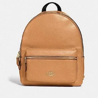 Mochila Coach Charlie Saddle Marrón Cuero Guijarro Talla Mediana F30550 Foto 1 de 4