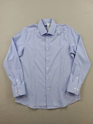 Camisa State & Liberty Para Hombre 38 Azul Rendimiento Geométrico Ligera Elastizada Foto 1 de 4