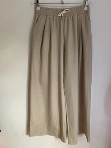 St. Agni wide leg trousers XS UK 8 VGC high waist wool blend beige gathered £470 - Picture 1 of 11