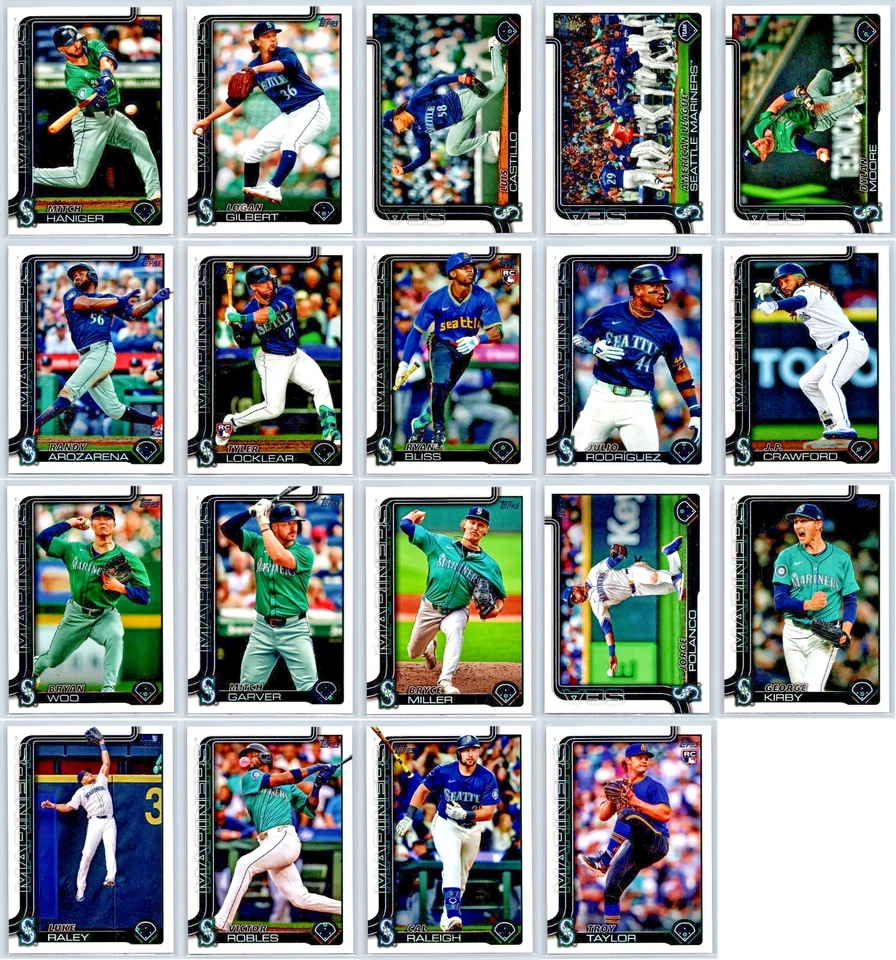 SEATTLE MARINERS 2025 Topps Series 1 & 2 - Base Team Set (19 Cards) Cal Raleigh+ - Image 1 of 1