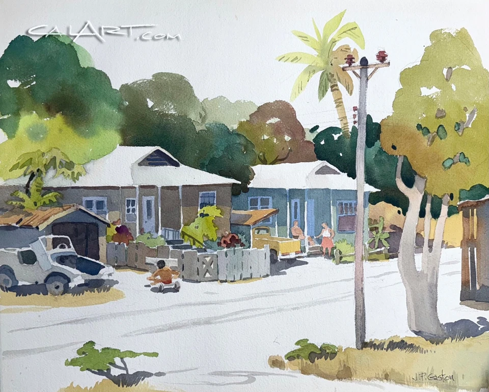 PINTURA ESCENA URBANA REGIONALISTA CONDADO NARANJA ASESINO AÑOS 60 ESTILO CAFoRnia Foto 1 de 1