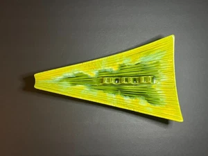 Vintage 60s MCM Rare Royal Haeger Pottery #128 Green Ceramic Triangular Ashtray - Picture 1 of 10