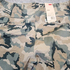 Levis Jeans Adult Green Brown Woodland Camo Chino Straight Cotton 34x32 NEW - Picture 1 of 11