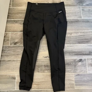 Kerrits Pants Womens XL Black Microcord Knee Patch Equestrian Tight Stretch NEW - Picture 1 of 12