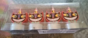 DEPT 56 lächelnde schwarze Katze Teelicht Kerzen Halloween Geburtstag Stck 4 Neu - Bild 1 von 4