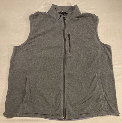 Eastern Mountain Sports Men's 2XL Dark Gray Fleece Vest with Zippered Pocket - Image 1 of 4