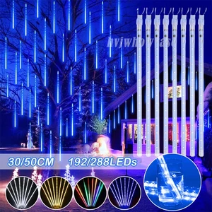 LED Regentropfen Lichterkette Eiszapfen Meteorschauer Außen Weihnachten IP65 - Bild 1 von 26