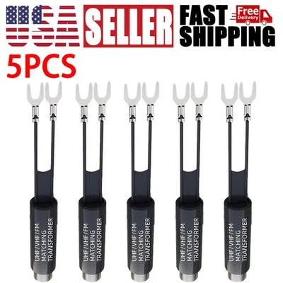 75 to 300 Ohm TV Antenna Transformer - UHF/VHF/FM Coaxial Adapter - Image 1 of 4