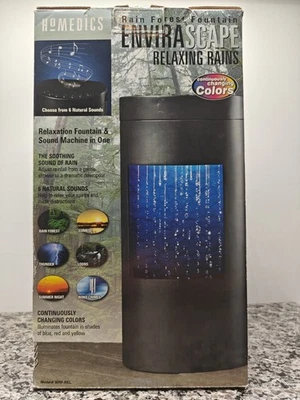 Homedics EnviraScape Relaxing Rains Rain Forest Fountain WRF-REL Zen Works Nice - Image 1 of 4