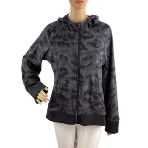 Zyia Charcoal Camo Pivot Full Zip Hoodie Jacket Large - Picture 1 of 7