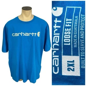 Camiseta Carhartt Para Hombre Talla 2XL Calce Suelto Azul Turquesa Trabajo Granja Construcción - Imagen 1 de 11