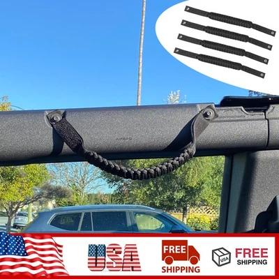 For 2021-2024 Ford Bronco 2/4 Door 4x Roll Bar Roof Top Grab Handles Grip Black Foto 1 de 4