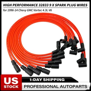 Cables de bujía rojos 10,2 mm para Chevy GMC 1996-2014 4,3 L Vortec V6 32833 32839 - Imagen 1 de 9