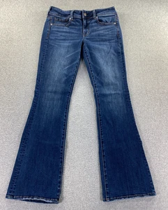 Jeans donna American Eagle Kick Boot taglia 8 blu lavaggio scuro vita bassa denim sfumato - Foto 1 di 12