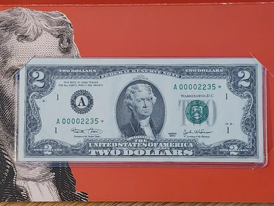 2003 $2 BEP STAR NOTE BOSTON DISTRICT "ONLY" 16k PRINTED A00002235* - Image 1 of 4