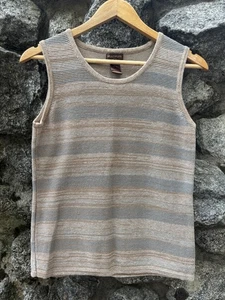 Vintage Y2K Pullover Tank Top mehrere S ombre Streifen 100% Baumwolle minimalistisch - Bild 1 von 6