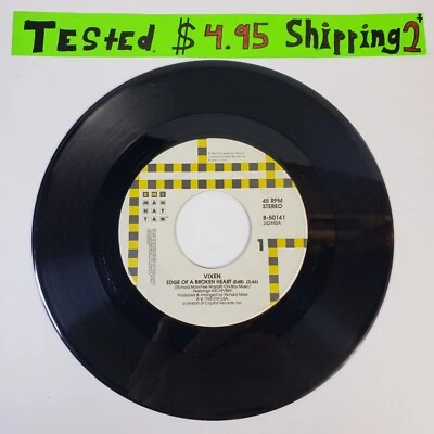 Vixen "Edge Of A Broken Heart" 45 Vg+ Tested Jukebox 1987 - Image 1 of 4