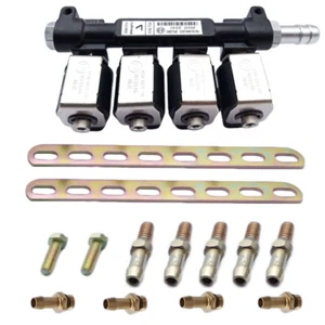 LPG/CNG Sequential Fuel System Injection Auto Gas conversion Kit Injector Rail 2 - Foto 1 di 9