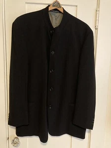 Hugo Boss Shir Khan Saks Fifth Ave. Virgin Wool Mandarin Collar Jacket Italy 44R - Picture 1 of 15