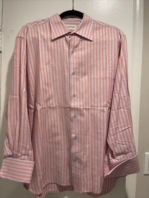 Camisa de vestir grande con botones a rayas para hombre Emanuel Ungaro 17 32/33 Foto 1 de 4