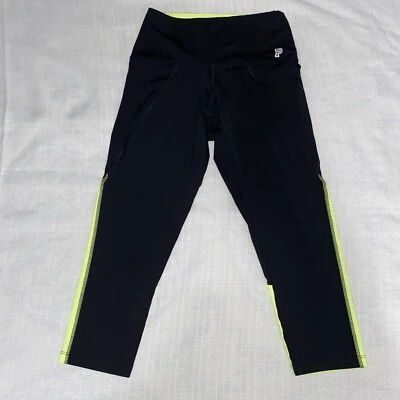 ROSA Mujer Dri Fit Capri Leggings Activos Ligeros Negros Neón Talla Pequeña/170 Foto 1 de 4