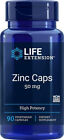 Life Extension Zinc Caps 50 Mg (High Potency) 90 Vegetarian Capsules