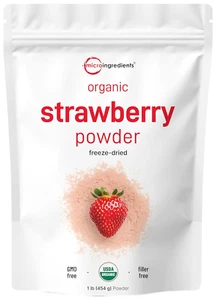 Organic Strawberry Powder 1 Lb, 100% Natural Fruit Powder, No Sugar & Additives - Picture 1 of 9