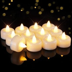 12/24PCS Flameless LED Tea Lights Votive Candles w/  Decor Battery Operated - Picture 1 of 19