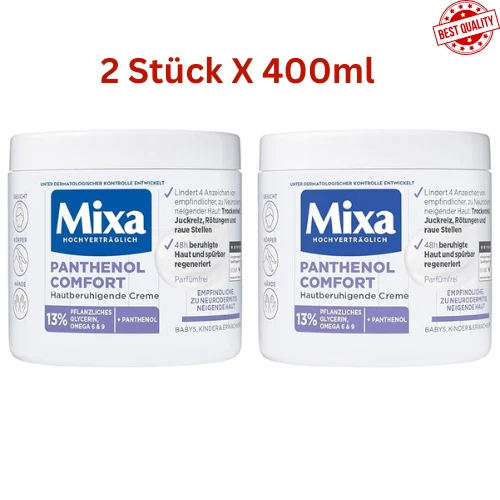 Mixa Panthenol Hautberuhigende Creme,Mit Panthenol,Pflegecreme-2er Pack X 400 ml - Bild 1 von 1