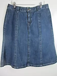 ELCH CREEK DAMEN GRÖSSE 12 ROCK DENIM A LINE ALLE BAUMWOLLE KNIELÄNGE BASISROCK - Bild 1 von 6
