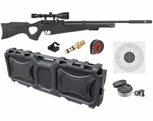 Hatsan Flash-R QE PCP Regulated .25 Cal Air Rifle w/Targets &Pellets &Scope&Case - Picture 1 of 16