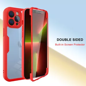 Funda transparente a prueba de golpes con protector de pantalla incorporado para iPhone 14 Pro Max 13 12 15 - Imagen 1 de 16