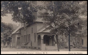 Sidney, New York, Baptist Church, Delaware County, Real Photo Postcard RPPC - Picture 1 of 4