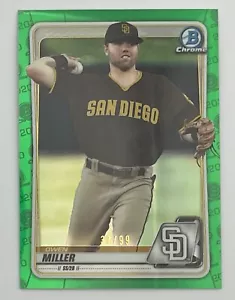 2020 Bowman Chrome Prospects Owen Miller Green Refractor #37/99 #BCP-102 - Bild 1 von 2