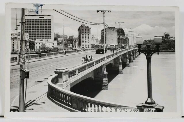 Ship Port RECIFE PERNAMBUCO Brazil RPPC Vintage Brasil Photo Postcard 1940s