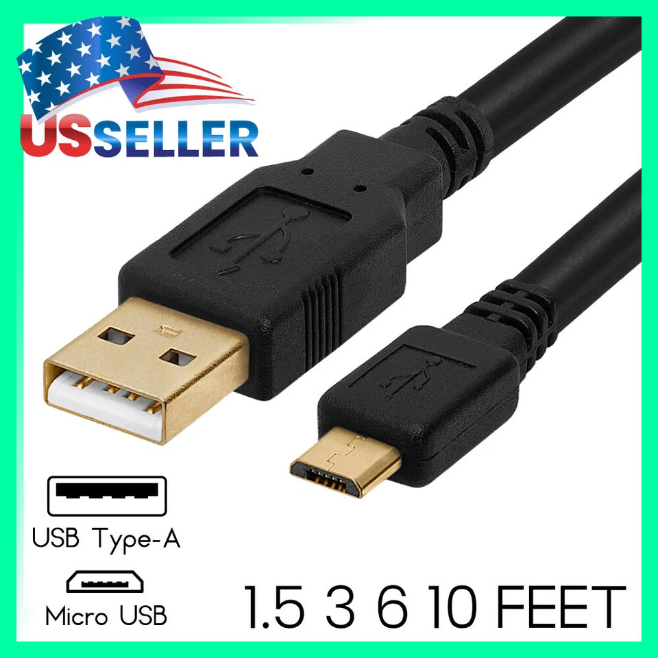 Micro USB Cable Android Charger Cord Micro USB M to M Data Sync Charging Cable - Image 1 of 2