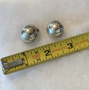 Vintage 925 Sterlingsilber verspiegelte große aufgeblähte Kuppel Clip auf Ohrringe - Bild 1 von 4