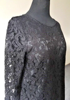 Damen Kleid aus Spitze, Marke Benetton, in Farbe schwarz, Grösse S - Bild 1 von 4