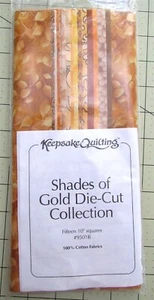 Keepsake Quilting "Shades of Gold Die Cut Collection" (15pcs) 10" x 10" #9501B - Picture 1 of 3
