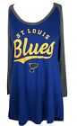 ST. Louis Blues T-Shirt Adult Women's Medium Blue Gray Long Sleeve  New