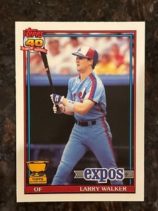 1991 Topps TIFFANY Sealed Set Break Expos LARRY WALKER Rookie Cup #339