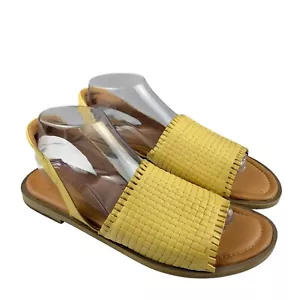 Spring Step Women's Gelsi Sandals US 10 EU 41 Yellow Leather Sling Back Open Toe - Picture 1 of 11
