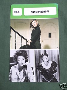 ANNE BANCROFT - MOVIE STAR - FILM TRADE CARD - FRENCH