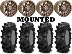 Kit 4 ITP Cryptid Tires 30x10-14 on Moose 24X Bronze Wheels 1KXP - Picture 1 of 5