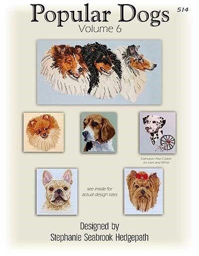 Popular Dogs Vol. 6 Counted Cross Stitch Chart Collection by Pegasus Originals - Image 1 of 1