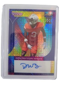 Dontayvion Wicks Signed Mojo Navy Blue #/7 Leaf Vivid 2023