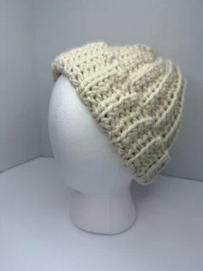 Handmade Crochet Beanie – Beige “Whipped Cream” Color, Unisex, Soft & Stretchy - Bild 1 von 7
