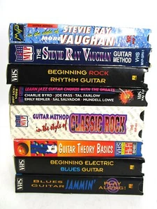 VHS Lot 9 Guitar Instructional Video Lesson Vaughan Byrd Pass Farlow Blues Rock - Picture 1 of 8