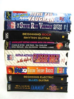 VHS Lot 9 Guitar Instructional Video Lesson Vaughan Byrd Pass Farlow Blues Rock - Image 1 of 4