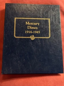 Álbum de monedas Whitman Deluxe MERCURY DIMES archivo excelente estado - Imagen 1 de 5